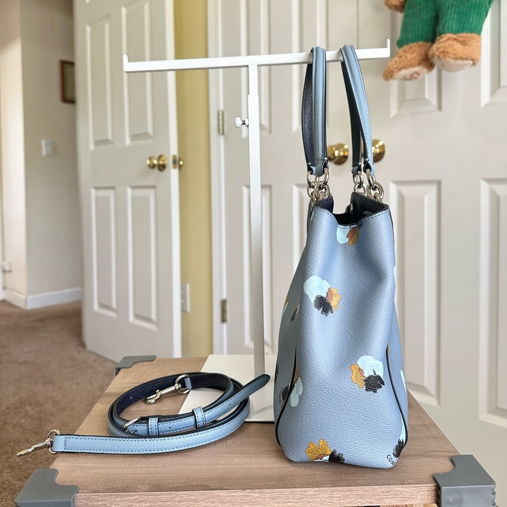 #13. Coach Minetta Floral Blue Satchel 2-way Bag, Excellent Condition - Picture 6 of 14